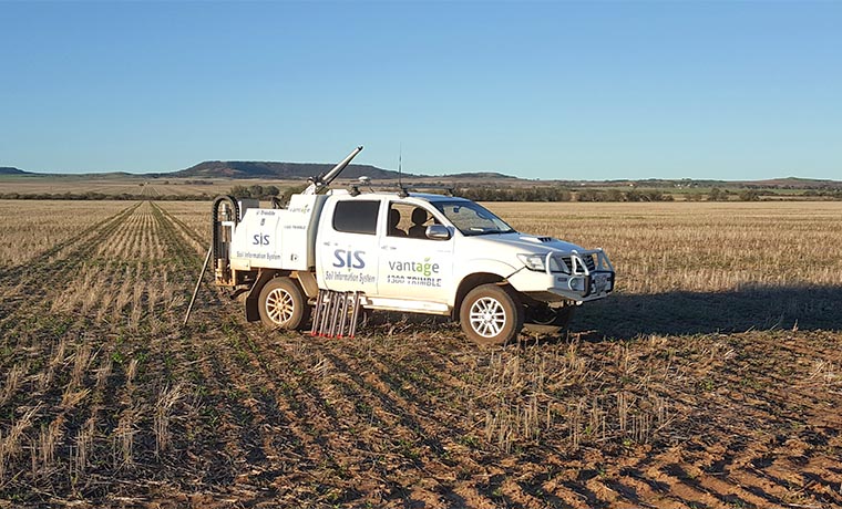 Vantage Soil Information System vehicle parked in paddock